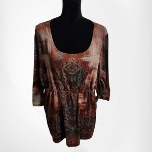 One World 3/4 Sleeve Embellished Top